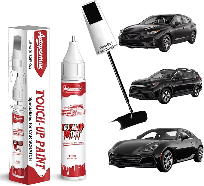 D4S Crystal Black Pearl/Silicae Car Touch Up Paint for Subaru, Color Accurate Two-In-One Car Paint Scratch Repair Pen, Professional Scratch Remover for Vehicles Chips and Nicks Scuff