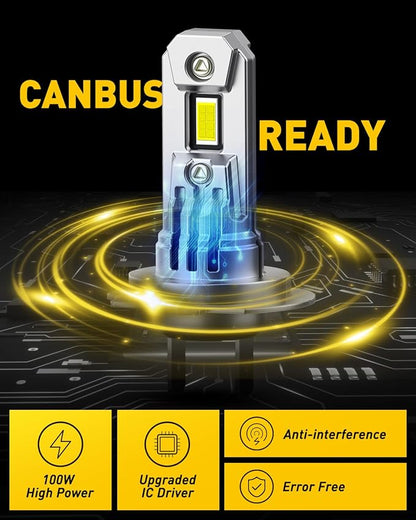 AUXITO H7 LED Bulb h7ll Bulbs, 900% Brighter Ultra-Bright, Plug N Play, Long Lifespan, No Flicker, 99% Compatibility, 2PCS