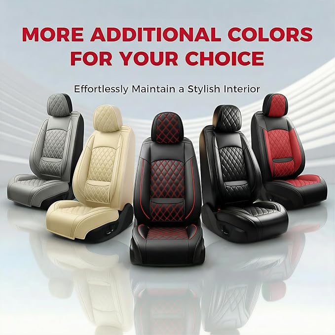 Car Seat Covers Compatible with Hyundai Ioniq 2017-2025 2026 - Full Set 5 Seats Luxury Leather All-Weather Seat Cushions & Protectors, Waterproof & Breathable, Airbag Compatible (Whiteline)