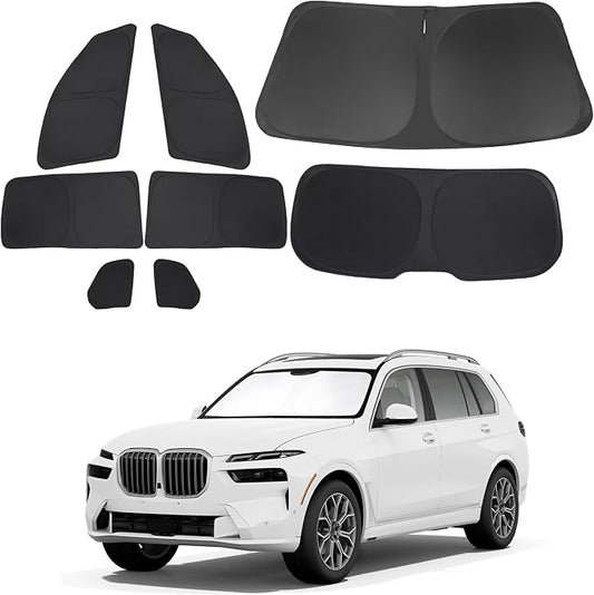 TINGLU Window Shades for BMW X7 3.0L xDrive40i 2021-2026 Accessories Car Side Full Windows Rear Triangular Windshield Sun Shade Sun UV Rays & Privacy Protection for Camping 8PCS