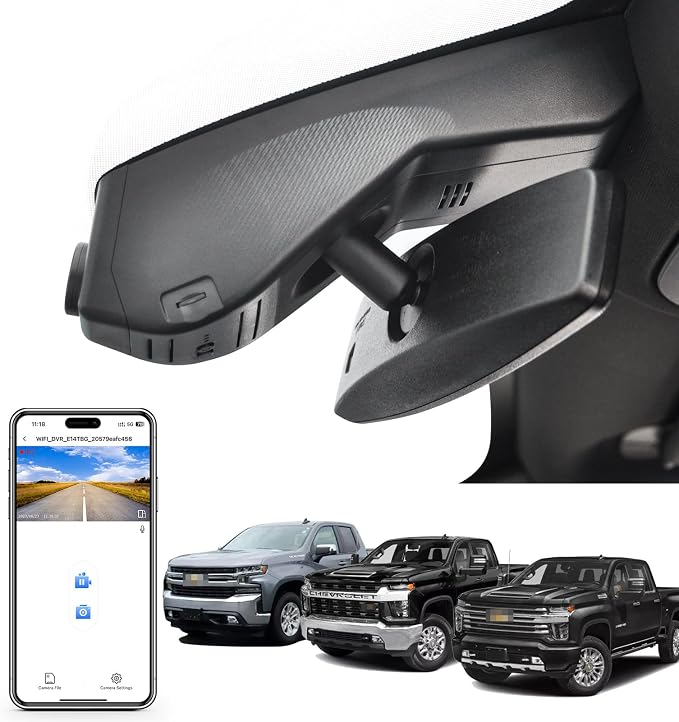 Mangoal 4K Dash Cam fit for Chevy Silverado 1500 2019-2021, 1500 Limited 2022 and HD 2020-2023 (Model A), Model A & Model B Have Same Models Years but Vehicle Sensor Cover are Different