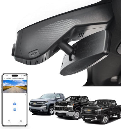 Mangoal 4K Dash Cam fit for Chevy Silverado 1500 2019-2021, 1500 Limited 2022 and HD 2020-2023 (Model A), Model A & Model B Have Same Models Years but Vehicle Sensor Cover are Different