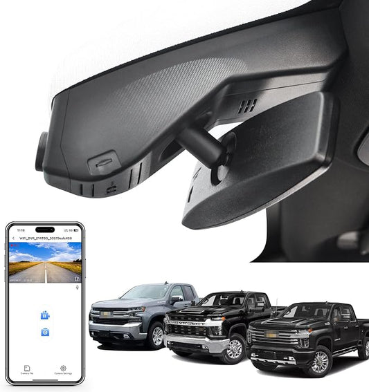 Mangoal 4K Dash Cam fit for Chevy Silverado 1500 2019-2021, 1500 Limited 2022 and HD 2020-2023 (Model A), Model A & Model B Have Same Models Years but Vehicle Sensor Cover are Different