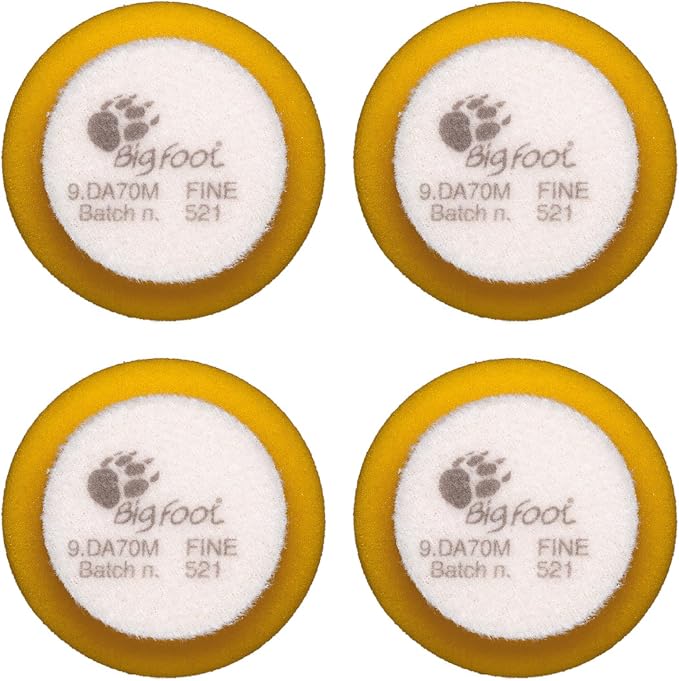 RUPES 9.DA70M/4 Pack of 4 Yellow D-A Fine Finishing Foam Pads 70mm | Ideal for Paint Correction & Gloss Enhancement | Moderate to Fine Defect Removal | Compatible with 2" Backing Plate