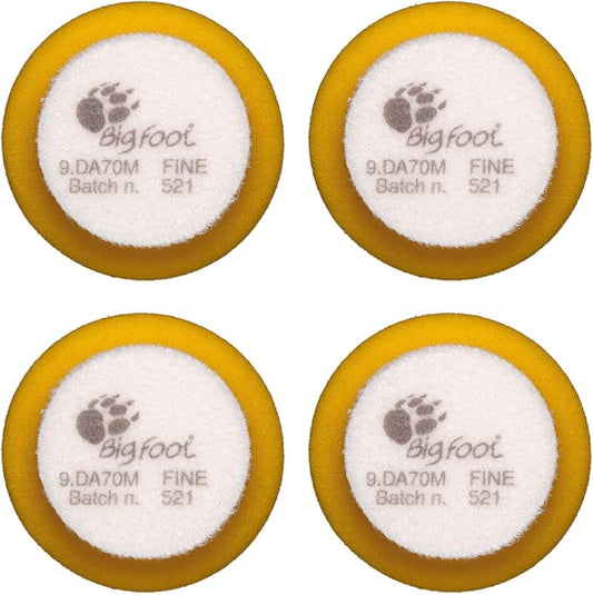 RUPES 9.DA70M/4 Pack of 4 Yellow D-A Fine Finishing Foam Pads 70mm | Ideal for Paint Correction & Gloss Enhancement | Moderate to Fine Defect Removal | Compatible with 2" Backing Plate