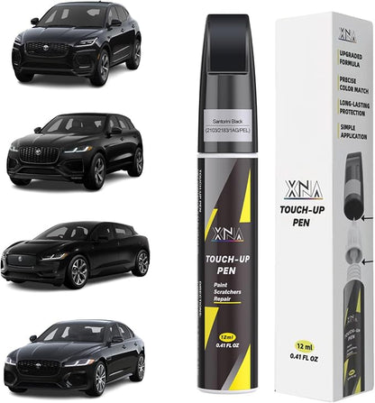 XNA Santorini Black/Ultimate Black(2103/2183/1AG/PEL) for Jaguar Touch Up Paint, 2 in 1 Car Scratch Remover with Pen Tip and Brush, Exact Color-Matched for Car Paint Scratch Repair, Quick & Easy Fix Chips and Nicks
