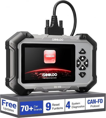 2026 GOOLOO DS600 OBD2 Scanner with Touchscreen –No Subscription, Lifetime Free Use&Update, ABS/SRS/Transmission Car Scanner Diagnostic Tool, 9+ Reset Services, AutoVIN, Supports FCA CANFD