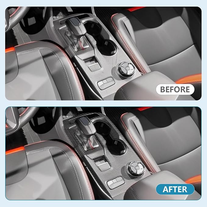 Central Control Gear Shift Panel Trim Cover Compatible with Ford Ranger Raptor 2024 2025, with Center Console Side Armrest Trim, Window Lift Switch Panel Cover