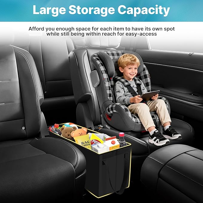 Mixsuper Liner Car Seat Organizer for 2026 Hyundai Palisade LX3, Console Organizer Backseat Box for Palisade LX3, Kids Toys Baby Supplies Dog Toy Box Storage Bin Travel Accessories