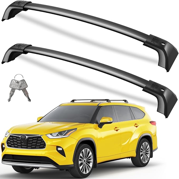Wonderdriver Lockable Roof Rack Cross Bars 260lbs Fit for Toyota Highlander 2020-2026 XLE Limited Platinum Hybrid, Aluminum Crossbars Rooftop Luggage (Not for Grand Highlander)
