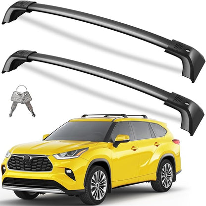 Wonderdriver Lockable Roof Rack Cross Bars 260lbs Fit for Toyota Highlander 2020-2026 XLE Limited Platinum Hybrid, Aluminum Crossbars Rooftop Luggage (Not for Grand Highlander)