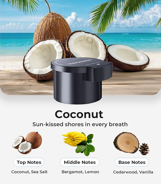 Hitolza Car Air Freshener Refill - Pack of 2, Can be Used for 4~6 Months - Made with Natural Plant Extracts - Coconut