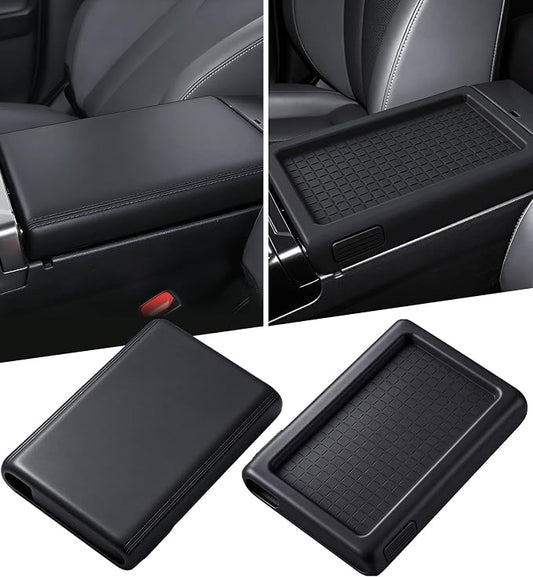 Center Console Cover for Toyota RAV4 2026, Interior Accessories Anti-Slip Center Console Cover Silicone Protective Pad Mat for 2026 RAV 4, Black