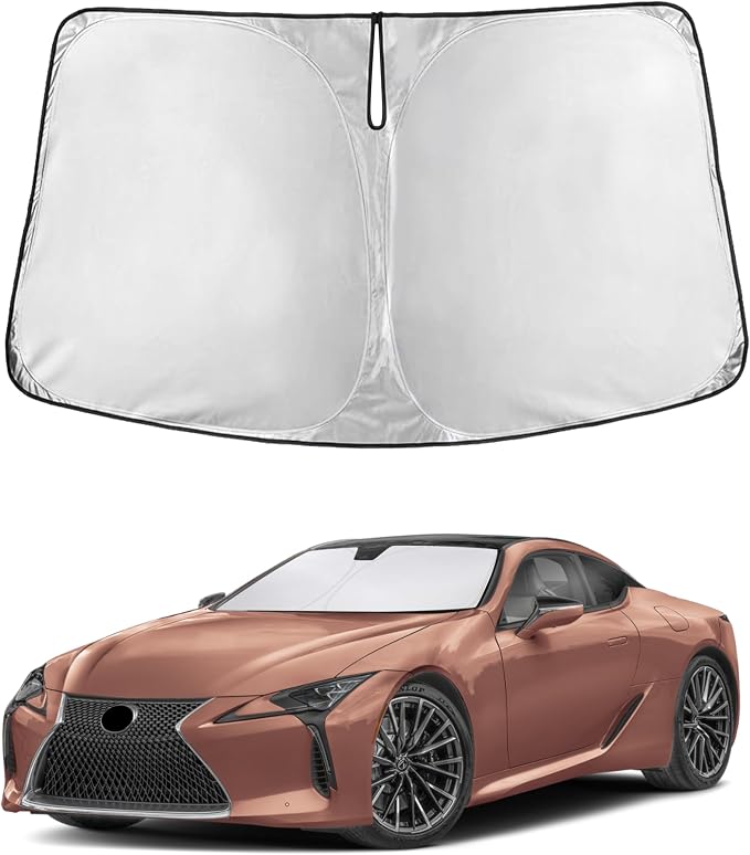 EcoNour Windshield Sunshade Compatible for Lexus LC 2018-2022 2023 2024, Sun Visor for Front Windshield & Window Sun Shade Cover, UV Heat Blocker & Protector, Car Accessories