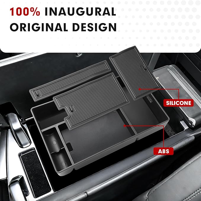 Autorder Center Console Organizer for 2022 2023 2024 2025 2026 Lexus NX NX 250/NX 350/NX 350h 450h+ Accessories Armrest Storage Box Secondary Insert Tray with Anti-Slip Mat