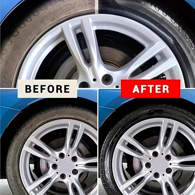 Tire Coating Paste - 30g Black Trim Restoration Wax | Tire Blackener Cream, Restorer, Rubber Seal Conditioner for Wheels Seats Door Seals Bumpers Cars Trucks Sedans RVs SUV Motorcycles