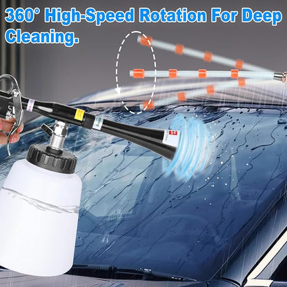 Car Cleaning Gun Kit Detailing Interior Dry Air Blow Gun with 2 Nozzle High Pressure Blower Cleaning Tool Kit for Car Surfaces Quickly Blasts Dust, Works with Air Compressor