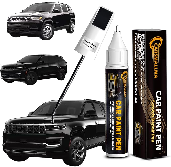 Touch Up Paint for Jeep Diamond Black Crystal Pearl(PXJ/KXJ), Color Exact Match Auto Paint Repair Pen Fix Chips and Nicks Scuff
