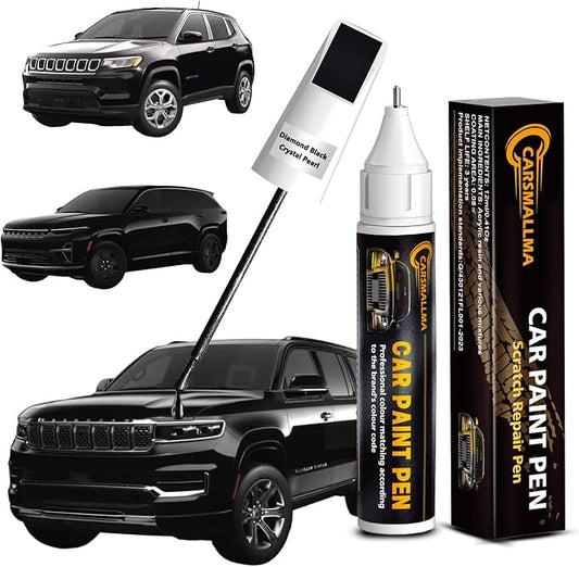 Touch Up Paint for Jeep Diamond Black Crystal Pearl(PXJ/KXJ), Color Exact Match Auto Paint Repair Pen Fix Chips and Nicks Scuff
