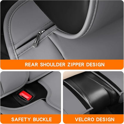 MINGBRON Front Car Seat Covers, Leather Car Seat Covers, Fit for Most Cars SUV and Most Sedan Grey
