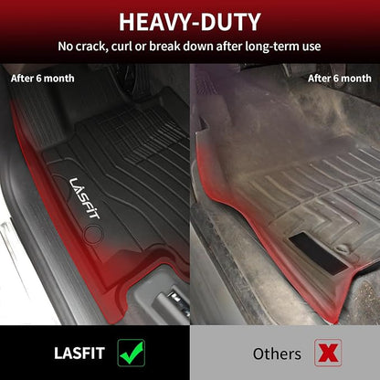 LASFIT Floor Mats for Mercedes Benz GLE SUV 2020-2026 350/450/ 53 AMG (Not Fit Coupe; Fit 5 Seats), All Weather TPE Anti-Slip Floor Liners Custom Fit GLE Car Mats, 1st & 2nd Row Set, Black