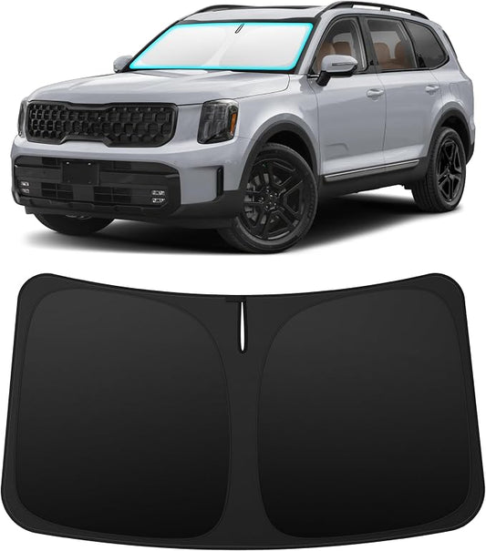 INSAUTO Custom Fit Windshield Sun Shade Accessories for Kia Telluride 2020-2025, Foldable Front Window Sunshade, UV & Heat Reflector, Keeps Interior Cool, Includes Storage Bag