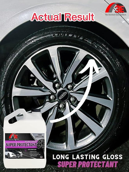 Tire Dressing, High Gloss Professional Tire Shine, Half Gallon, Long Lasting Wet Look, Non-Sling Formula (128 FL OZ (1 Gallon))