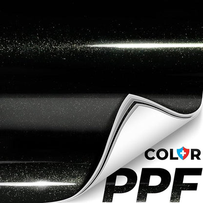 ColorFusion PPF by VViViD, Gloss Metallic Black Dry Apply PPF Vinyl Car Wrap Roll 60ft x 5ft