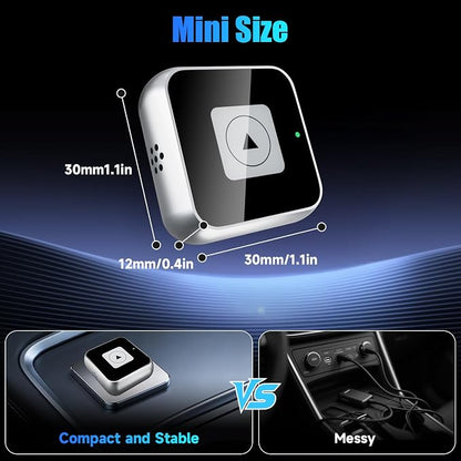Wireless CarPlay Adapter, Wired to Wireless Car Adapter, Suitable for Apple iPhone & Android, Fast Auto-Connect, USB & Type-C, Supports 800+ Models with Built-in Wired Car Play/Android Auto