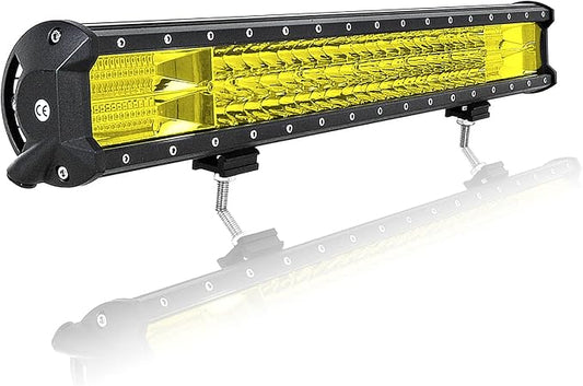 Willpower 22 inch 324W LED Light Bar Amber LED Work Light Spot Flood Beam for Vehicle Trucks Tractor 4X4 Boat Off Road Auto Fog Driving Lamp 12V 24V Waterproof IP67