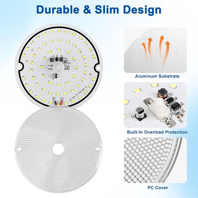 Linkstyle 12V RV Interior Lights: 4PCS LED Ceiling Dome Light, 60LEDs 1000LM Interior Lighting with Switch for Car Van Truck Auto Vehicle Boats, 8000K