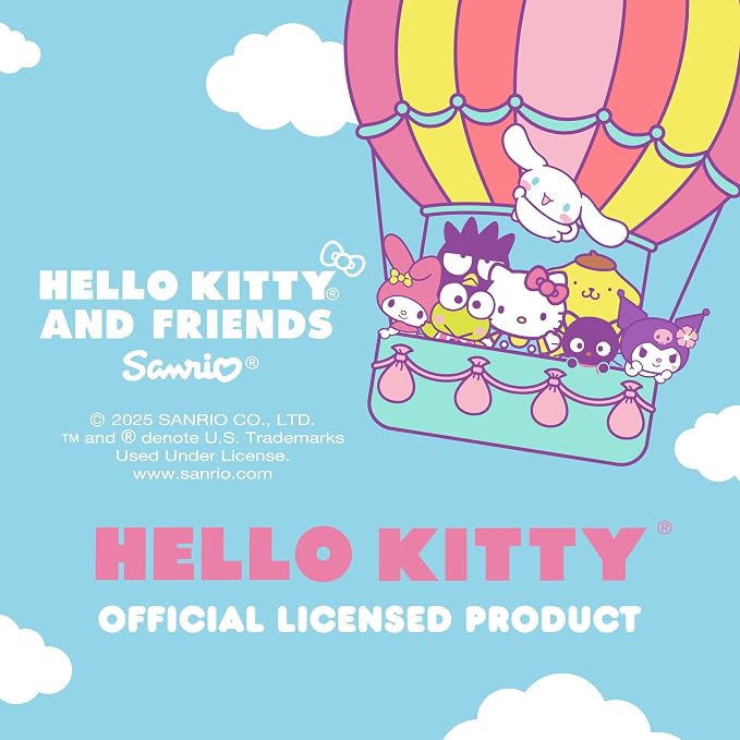 Hello Kitty and Friends Steering Wheel Cover, Universal Fit Cute Accessories for Women, Stylish Decor Gift Hello Accessories - Fits Standard Wheels 14.5"-15"