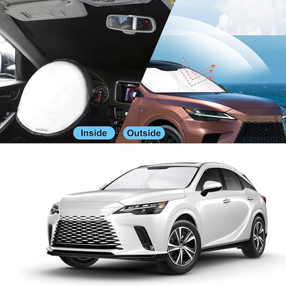TINGLU Sun Shade for Lexus RX 2023 2024 2025 2026 Accessories Windshield Sun Shade Window Shade UV Rays Protection Sun Visor Cover with Steering Wheel Sunshade Storage Bag