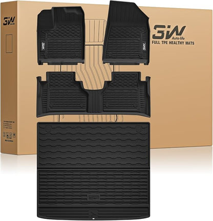 3W Floor Mats & Cargo Liner Fit Nissan Murano 2025 2026, All Weather TPE Non-Slip Custom Fit Floor Liners Set for Murano, Heavy Duty Automotive Protection Full Set Car Mats & Trunk Mat, Black