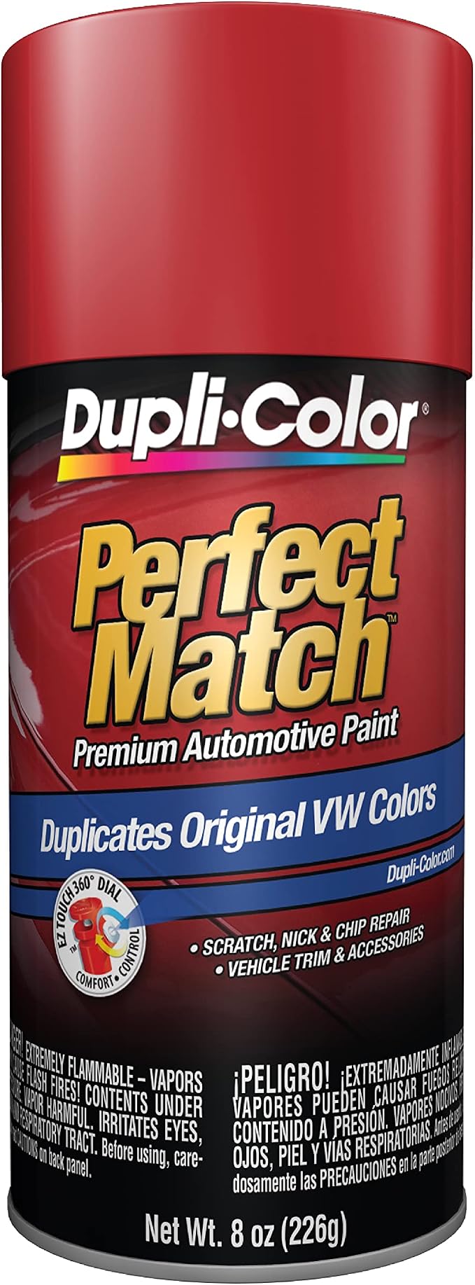 Dupli-Color EBVW20377 Perfect Match Automotive Spray Paint - Volkswagen Tornado Red, LY3D - 8 oz. Aerosol Can