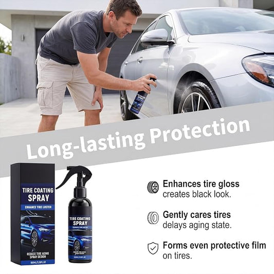 Ceramic Tire Coating Spray, Long Lasting Black Tire Shine, Non-Greasy No Sling Car Truck SUV Tire Polish