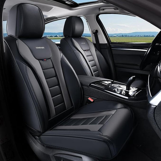 Coverado Car Seat Covers, Front Covers for Cars, Car Seat Cover Front Seats, Automotive Seat Cover, Waterproof, Leather Car Seat Cushion, Universal Interior Covers Seat Protectors for Most Cars