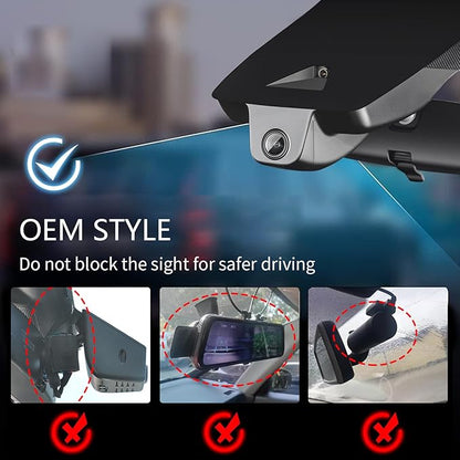 Mangoal 4K Dash Cam Custom fit for Toyota Camry & Camry Hybrid 2018 2019 2020 (Model B), LE L XLE SE XSE Sedan 4D etc, Integrated OEM Look, UHD 2160P Video, App & WiFi,Easy to Install, GPS, 64GB Card