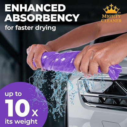 Premium 2pk Mini +1 Free Shammy Cloth for Car Drying - 17”x13” - Super Absorbent Chamois Towel for Car - Scratch-Free, Reusable & Soft Cleaning Towel