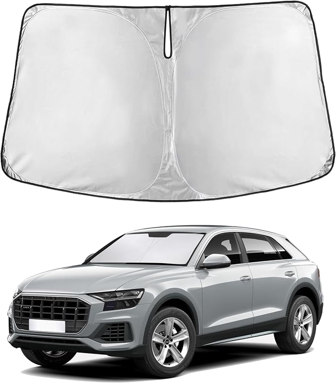 EcoNour Windshield Sunshade Compatible for Audi Q8 2019-2024 2025 2026, Sun Visor for Front Windshield & Window Sun Shade Cover, UV Heat Blocker & Protector, Car Accessories