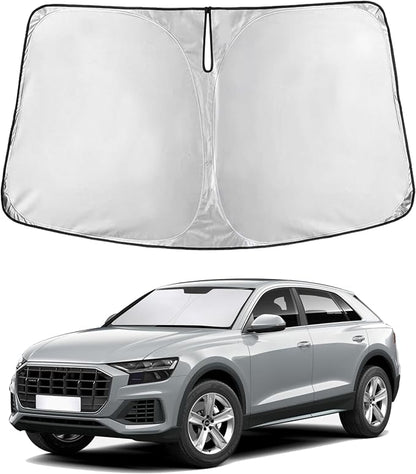 EcoNour Windshield Sunshade Compatible for Audi Q8 2019-2024 2025 2026, Sun Visor for Front Windshield & Window Sun Shade Cover, UV Heat Blocker & Protector, Car Accessories