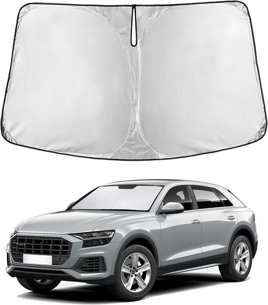 EcoNour Windshield Sunshade Compatible for Audi Q8 2019-2024 2025 2026, Sun Visor for Front Windshield & Window Sun Shade Cover, UV Heat Blocker & Protector, Car Accessories