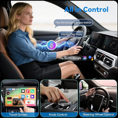 Diamond Wireless CarPlay Adapter for Apple CarPlay & Android Auto, 2-in-1 Mini Crystal Design, Plug & Play, 5G Fast Auto Connect, Stable Low Latency, for Factory Wired CarPlay Cars