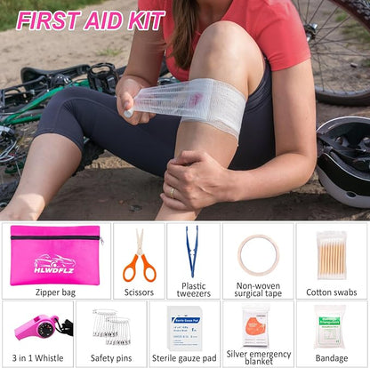 Car Emergency Kit with Portable Air Compressor - Roadside Emergency Kit for Vehicles, Winter Car Safety Roadside Assist Kit, Emergency Car Kit for Teen Girl and Ladies M-75