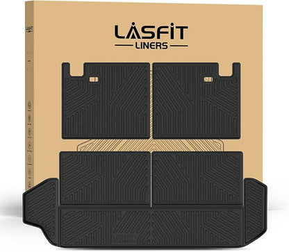 LASFIT Cargo Mat&Backrest Mat for Toyota 4Runner 2025-2026 (Only Fit 7-Seats), All Weather TPE Custom Fit Easy Clean Durable No-Curling Cargo Liner for 6th gen 4 Runner Cargo Mat, Black