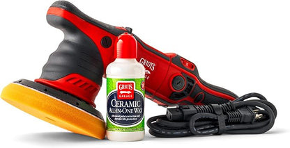 Griot's Garage G9 Random Orbital with Ceramic All-in-One Car Wax, 8oz and 6.5" Orange Buffing Pad, Paint Correction, Auto Detailing Supplies and Accessories