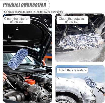 ZIMISI Car Wheel Cleaner Brush, Soft Microfiber Wheel Rim Cleaner, Non Scratch Car Detailing Brush, Highly Water Absorption & Removable Tire Brush, Vehicle Rim Wash Tool (Blue)