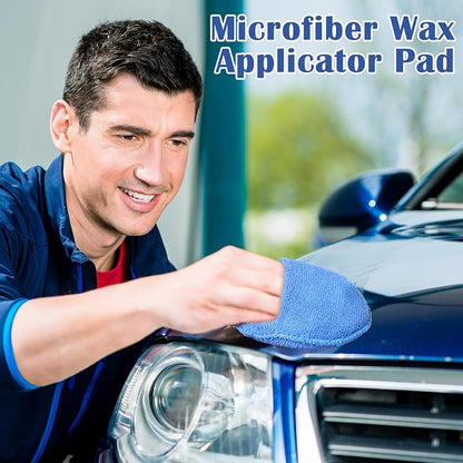 FillTouch 52 Pcs Microfiber Wax Applicator Pad 5" Diameter Soft Wax Pads for Car with Finger Pocket Cleaning Microfiber Polishing Care Foam Sponge for Cars, Truck, Boat, Motorcycle, RV, 4 Colors