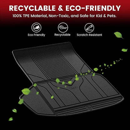 LASFIT Premium Extra Thick Trunk Mats for Tesla Model S & Model S Plaid 2025/2024/2023/2022/2021 | TPE All Weather Custom Fit Frunk Car Mat Cargo Liners Set, 3PC Black