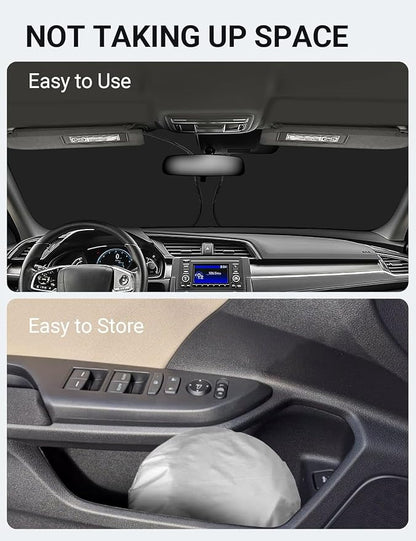 Proadsy 2026 Upgrade Windshield Sun Shade Custom Fit Honda Civic 2016-2021 4-Layer Foldable Front Sunshade Protector Sun Visor Blocks UV Rays Keep Car Cooler Accessories